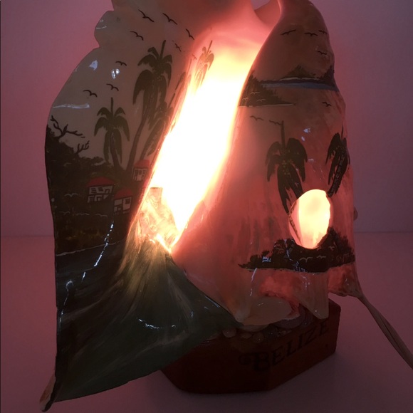 CONCH SHELL LIGHT HandPainted TIKI Bar Post WWII VERY RARE Vintage Working Lite! - Picture 13 of 16